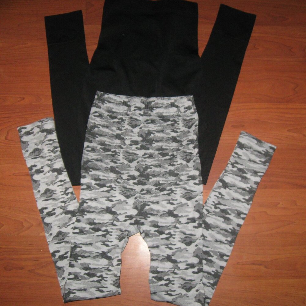 RHONDA SHEAR 2PK Shaping Legging Pants Compression S Black & Gray Cammo #1379